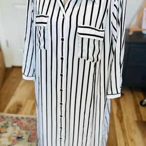 Torrid black and white striped tshirt maxi dress, new without tags size 3X